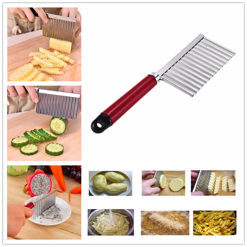 

Hoomall 19cmx6cmx10.5cm Stainless Steel Potato Cutter Slicer Kitchen French Fry Cutters Fruit Vegetable Chip Cut Tool