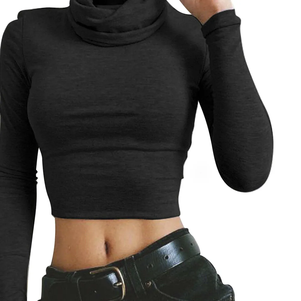 

Fashion Blouse Women Solid Long Sleeve Turtleneck Stretch Sexy Bottoming Leotard Womens Tops and Blouses Blusas Mujer de Moda