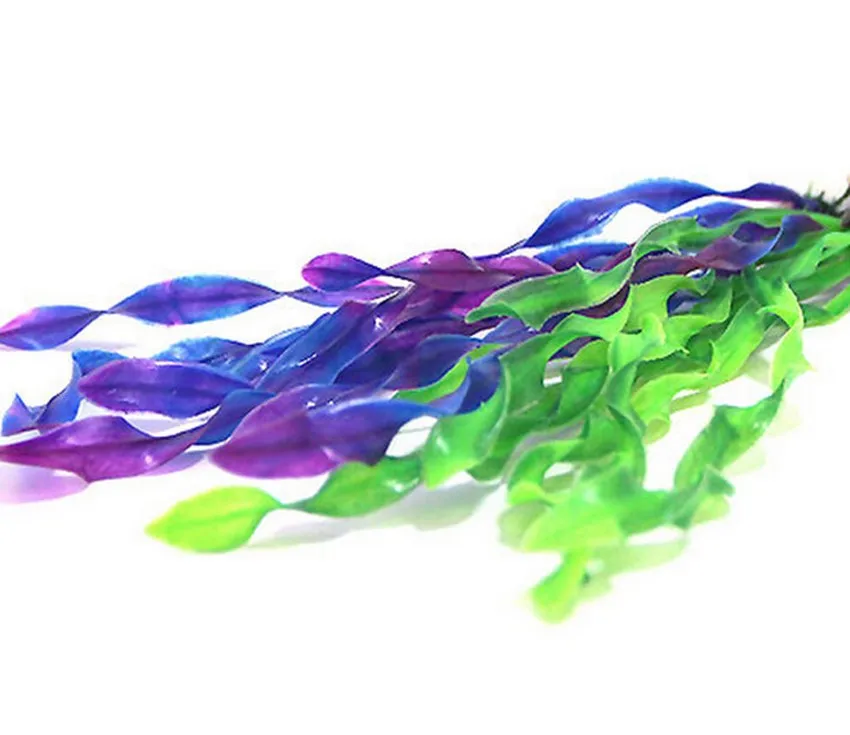 30 см фиолетовый зеленый искусственная пластмассовая Трава Аквариум морские водоросли растения Аквариум Украшение фиолетовый зеленый