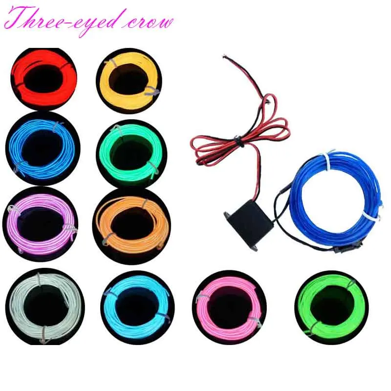 

1M 2M 3M 5M Neon Car Light Dance Party Decor Light Neon LED lamp Flexible EL Wire 12V Rope Tube Waterproof LED Strip With DC12V