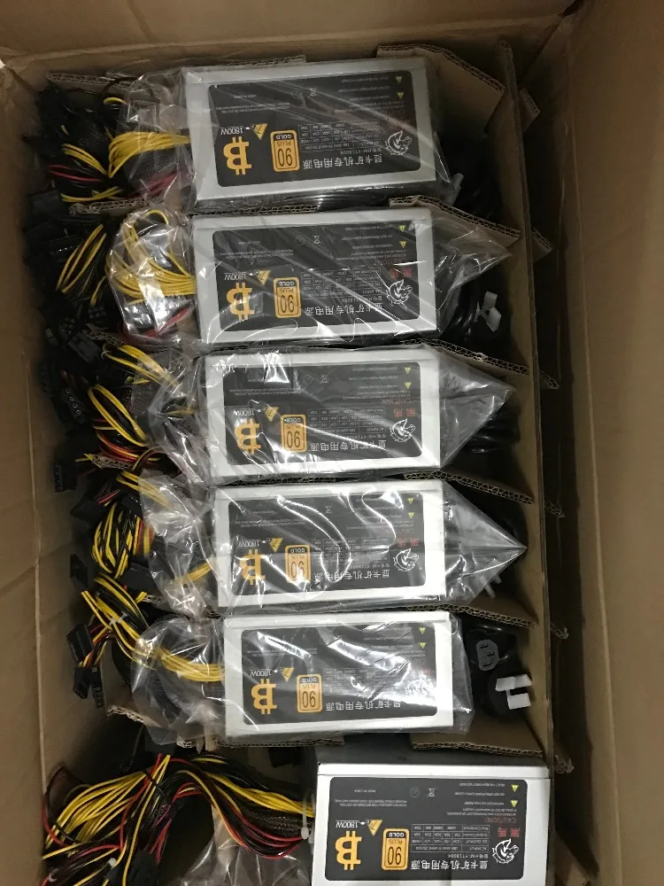 KUANGCHENG ETH ZCASH SC MINER Gold POWER 1800 Вт BTC блок питания для 1060 RX 470/570 RX480/580 для 6 8 GPU карт