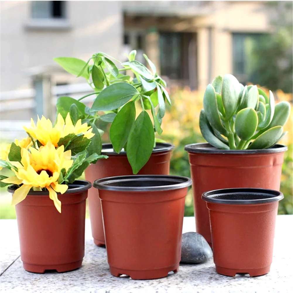 

100Pcs Nursery Widely Use Anti Aging Planting Flowerpot Dual Color Large Capacity Patio Seedling Gardening Container Ventilation