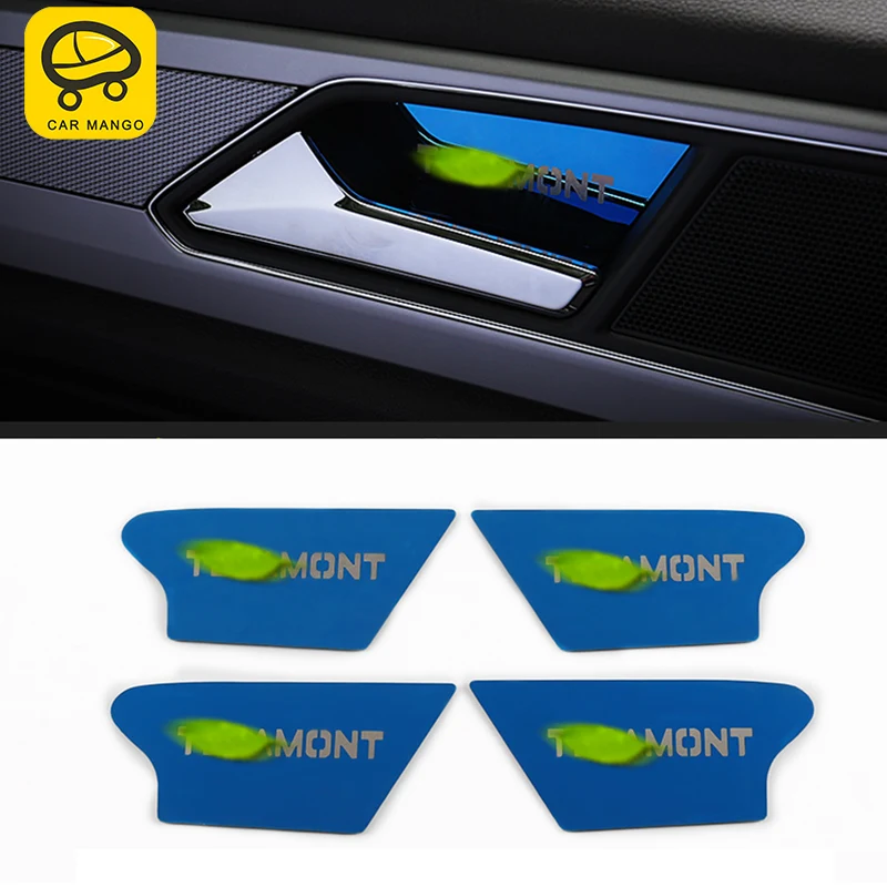 

CARMANGO For VW Volkswagen Atlas 2017 2018 4pcs/set Stainless Steel Inner Door Handle Sticker Trim