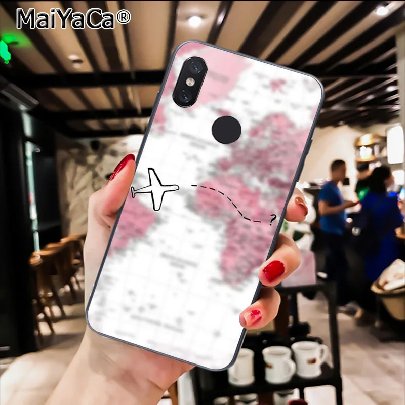 MaiYaCa карта мира путешествия просто Go мягкий чехол для телефона Xiaomi Redmi4X 6A S2 Go Redmi 5 5Plus Note4 Note5 7 Note6Pro