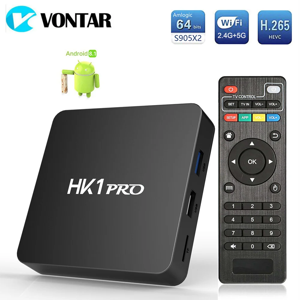 HK1 PRO Android 8,1 умные телевизоры BOX Amlogic S905X2 LPDDR4 4 ядра Гб 32 64 2,4 г и 5 ГГц Wi Fi BT 100 м к Декодер каналов кабельного телевидения pk X96 Max