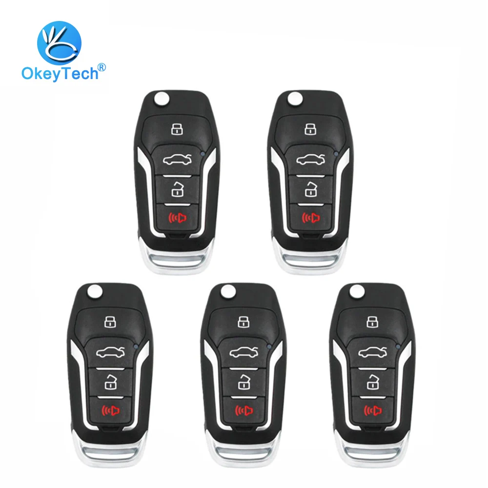 

OkeyTech 5pcs/lot B12 KD Remote Control Key 4 Button For KD900 URG200 MINI KD Key Programmer B12-4 F Style B12-FT-4 for Ford