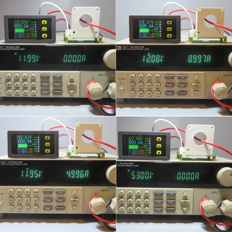 Цифровой мультиметр постоянного тока 0-90V 0-100A Вольтметр Амперметр Мощность с монитором ж зал Сенсор