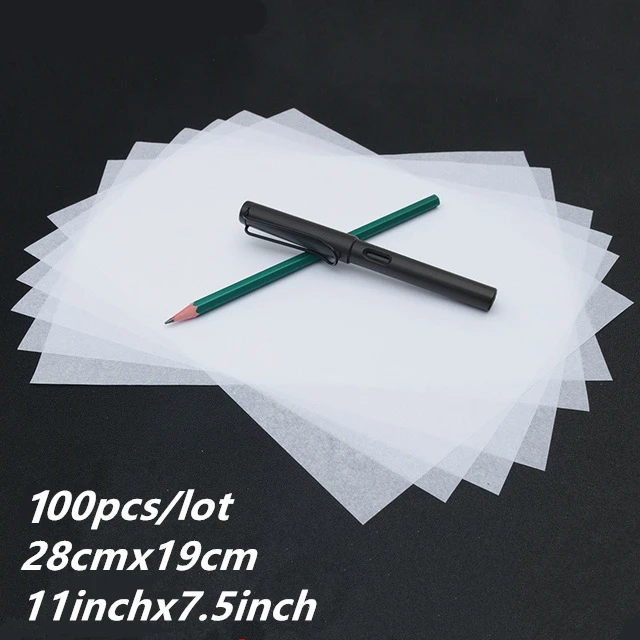 100 pieces /lot ,Thin Semi Transparent Drawing Stick Figures Tissue Paper  Fruit Packing Chinese Characters Paper Blank Copybooks - AliExpress