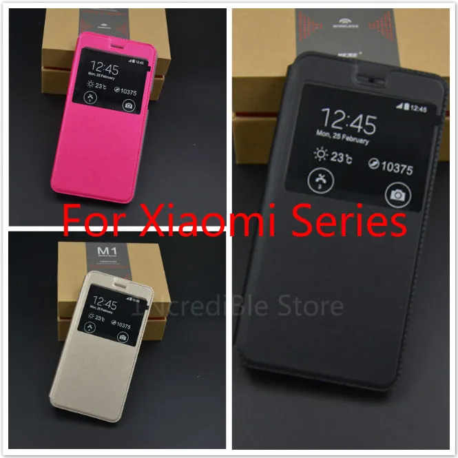 

Protective Cover Flip Case For Xiaomi Redmi Note 6 7 4X 5A S2 Clear Window Mobile Phone Leather Sheath For Xiomi Mi 8SE A2 Mix 3