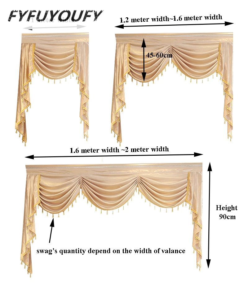 11 Стиль Роскошный заказной подзор для занавески для гостиной в верхней части(valance выделенная Ссылка/не включая тканевый занавес и тюль