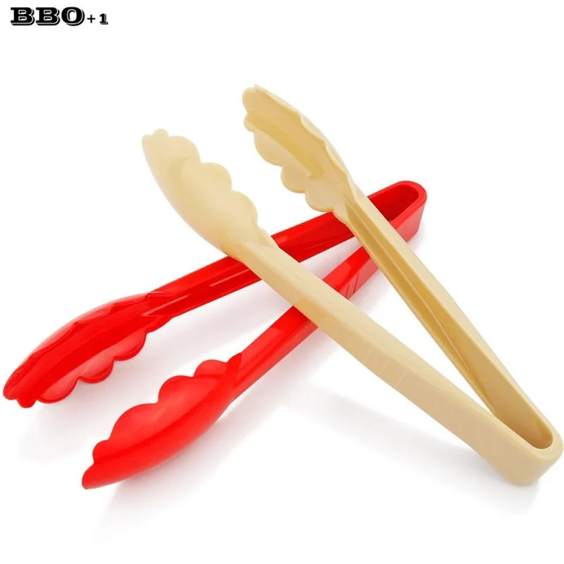 1pcs 9in Creative Plastic Food Tongs Kitchen Buffet Cook Salad Cake