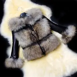 Осенне-зимняя Короткая Меховая куртка, пальто для отдыха из искусственной кожи, сшитое из искусственного меха, Женское пальто с