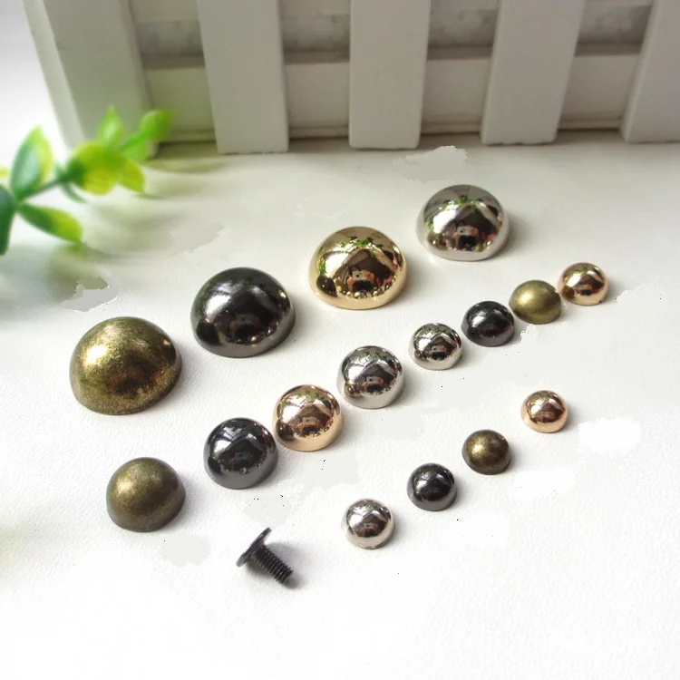 

Alloy mushroom semishpere garment rivet studs with screws for bag, hat, shoe,leather chocker diy craft accessory