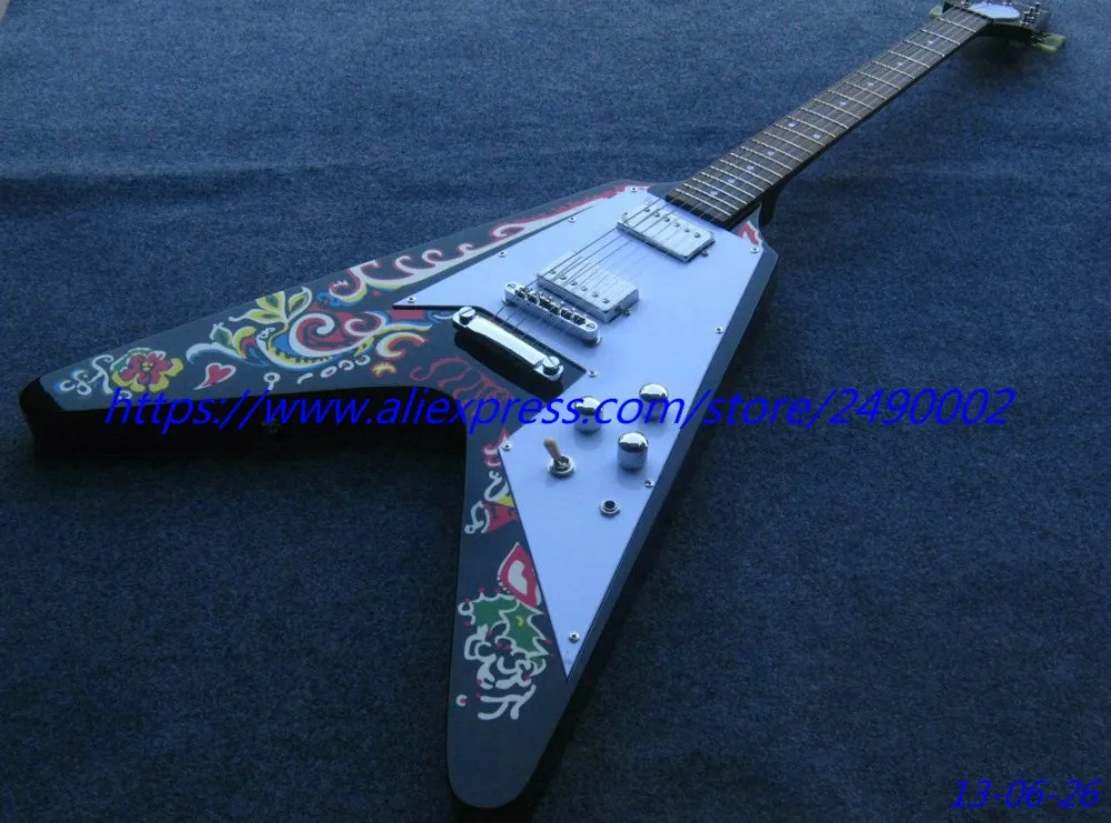 Buy V shape Electric guitar 2016 new arrival solid