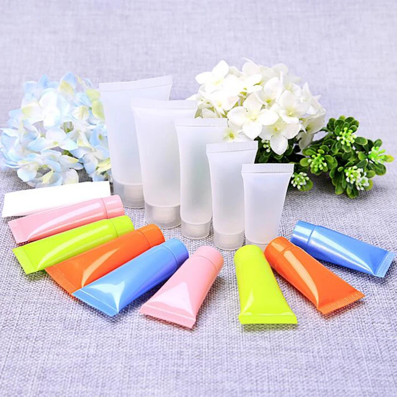 

Mini 5ml 10ml Soft Empty Clear Tube Cosmetic Liquid Cream Containers Tube Refillable Bottles for Shampoo Face Cleanser 100pcs