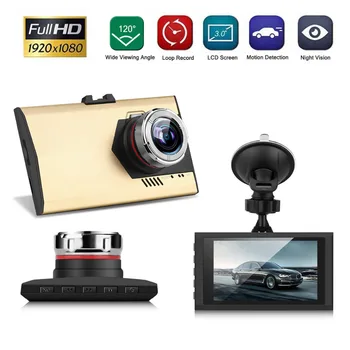 

A8 3" LCD FHD Ultra-thin Car DVR Vehicle Camcorder Night Vision Dash Cam Camera Digital Video Recorder Golden & Gray