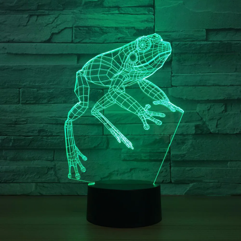 Creative LED Night Light 3D Luminaria Animal Frog Modelling Kids Touch