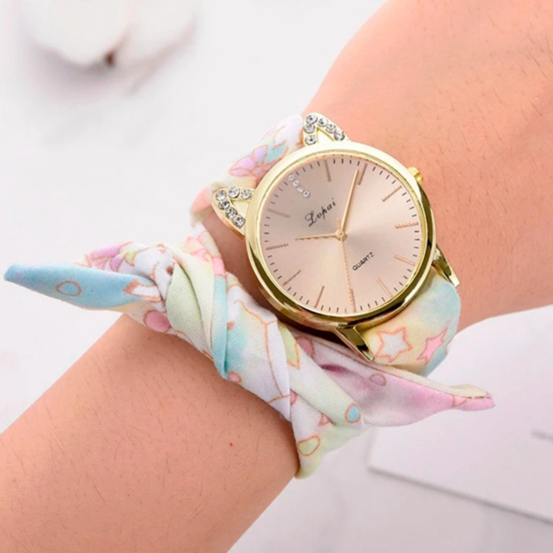 

Lvpai Brand Women Bracelet Quartz Watches Luxury Gold Cartoon Sweet Cat Creative Ladies Clock 2019 New Relogio Feminino