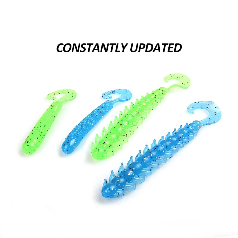 

Supercontinent 2018 Silicone worm soft fishing lureArtificial rubber Simulation Earthworm baits Flexible Curly Tail Lures