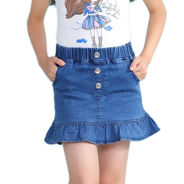 baby girl skirt 2018 summer soft baby girl denim skirt casual ruffles