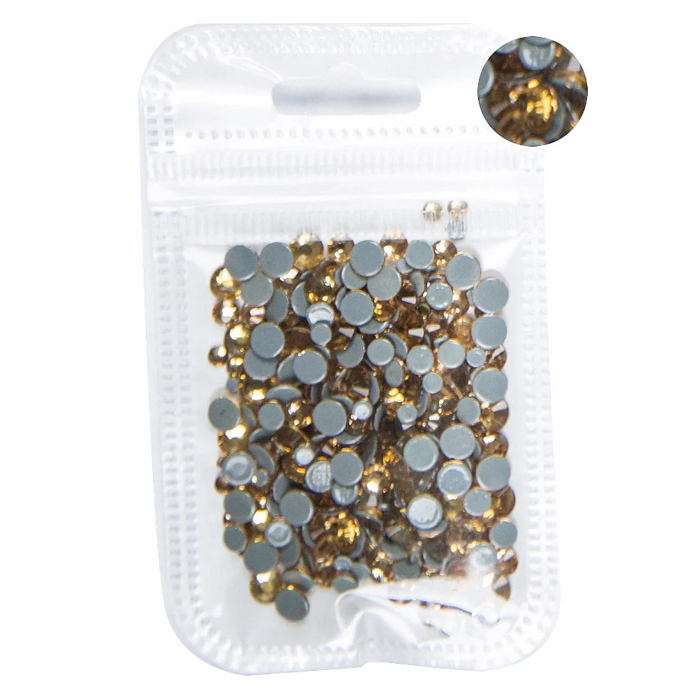AAAA+ Best Quality Lt.C.Topaz Mix Size Hot Fix Rhinestone More Shiny Super Bright Nail Art Hotfix Iron On Stones. 10Gram | Дом и сад