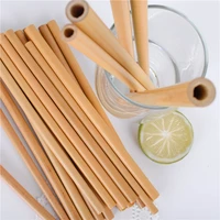 Pajitas de bambú reutilizables para beber, 10 piezas, 20cm, Natural, para fiesta, cumpleaños, boda, Bar - Imagen 5