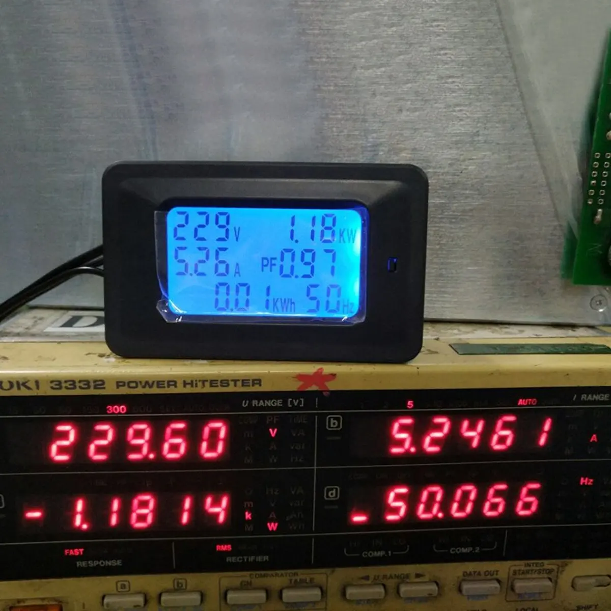 6 в 1 Амперметр AC ватт детектор напряжения Мини вольтметр Din 20A 100A 110 В 220 ЖК тестер
