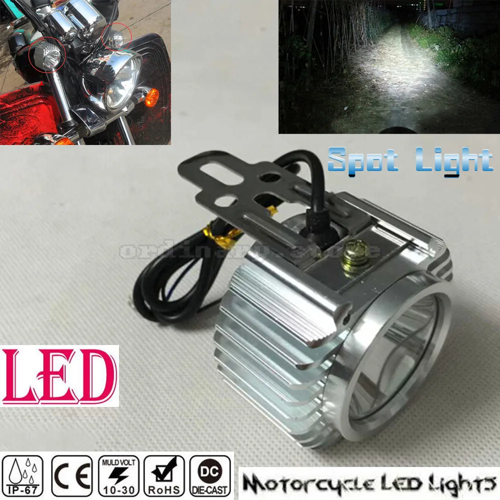 Super Bright Chrome Electric Motor Bike Motorcycle LED Headlight