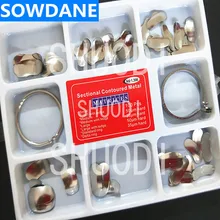 100 шт. Стоматологическая матрица No.1.398 секционные Контурные металлические матрицы+ 2 кольца полный комплект для замены зубов дентсит инструменты