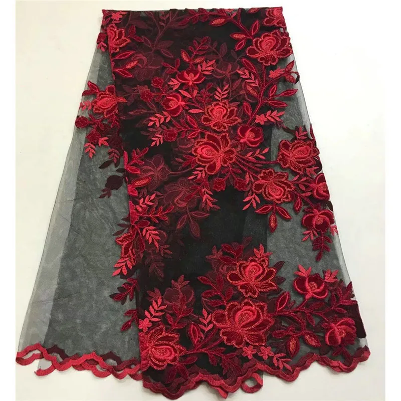 

High Quality Laser Cutting Velvet Fabric Flowers Plants Pattern with Sequins AFV2 Free Shipping Wedding Dress Tulle Lace Fabric