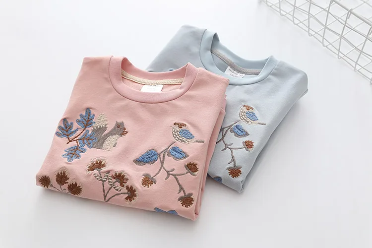 Kids Girls T Shirts Autumn 2018 Fashion Embroidery Pattern Kids T Shirt Long Sleeve Simple O-neck Children Clothing B0699 HTB11ofAeBUSMeJjy1zkq6yWmpXat - Kids Girls T Shirts Autumn 2018 Fashion Embroidery Pattern Kids T Shirt Long Sleeve Simple O-neck Children Clothing B0699