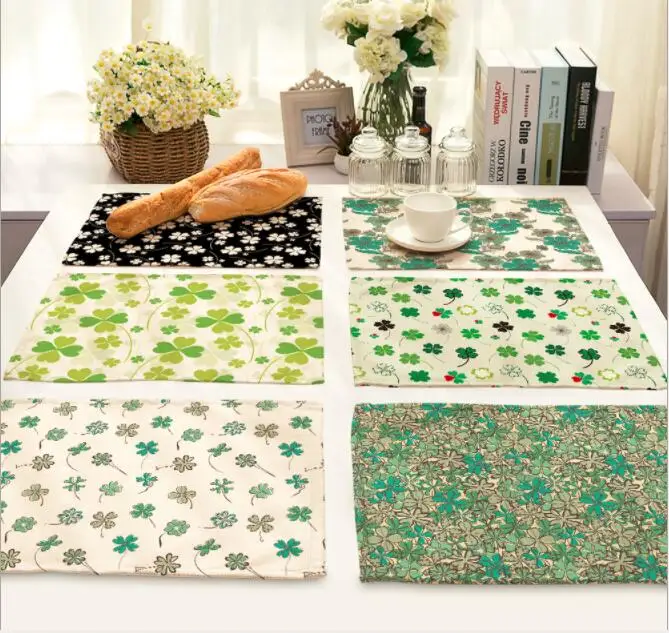 Printed Linen Placemat Place Mat Table Mat Hot Colorful The Green Grass