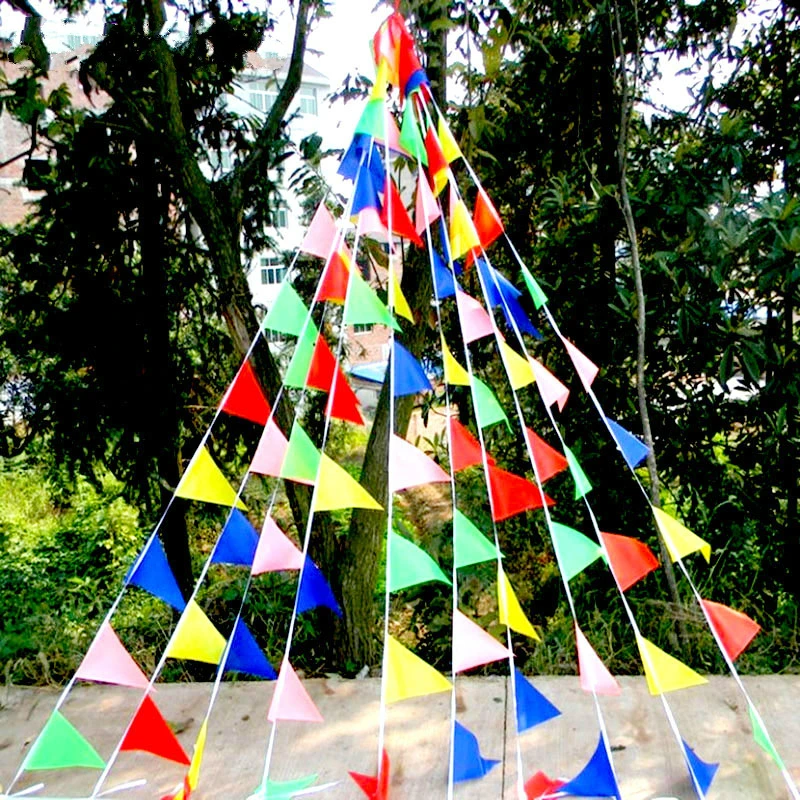 Buy Colorful Triangle Buntings String Banner 80M