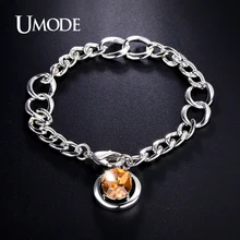 UMODE Brand Jewelry Fashion Genuine Austrian Rhinestone Charm Bracelet For Women Love Christmas Gifts Pulseira Feminina AUB0095