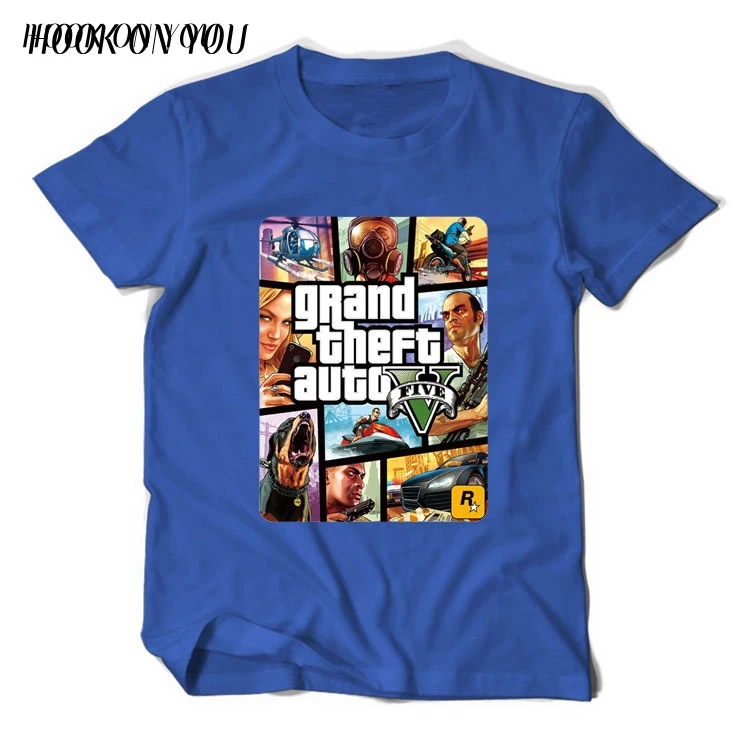 Grand Theft Auto GTA Футболка Мужская Уличная Длинная с GTA 5 Футболка Мужская известный бренд футболки в хлопок футболки для пар GTA5 - Цвет: JP0033-1-B22-4