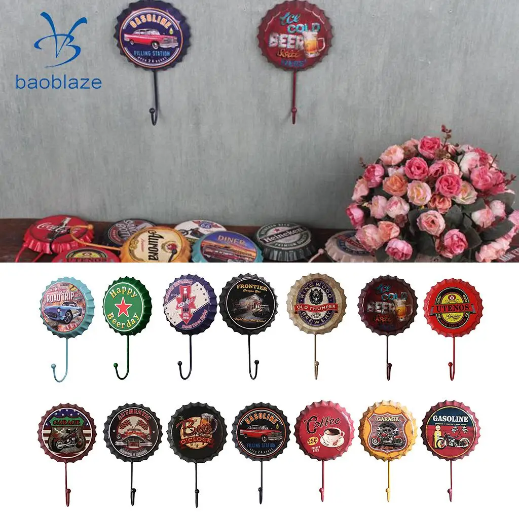 

Baoblaze Vintage Style Heavy Duty Wall Hooks Metal Coat Towel Hat Key Hooks Hanger 14 Designs