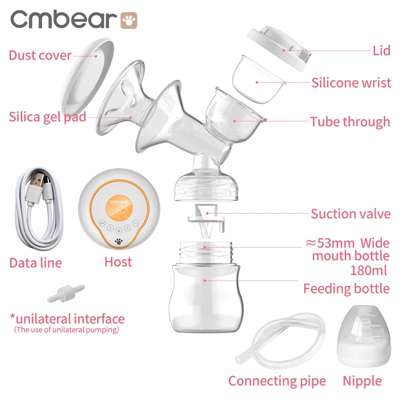 Cmbear Электрический молокоотсос, большая присоска USB Автоматический массаж для груди экстрактор молока Увеличения Полового молокоотсос