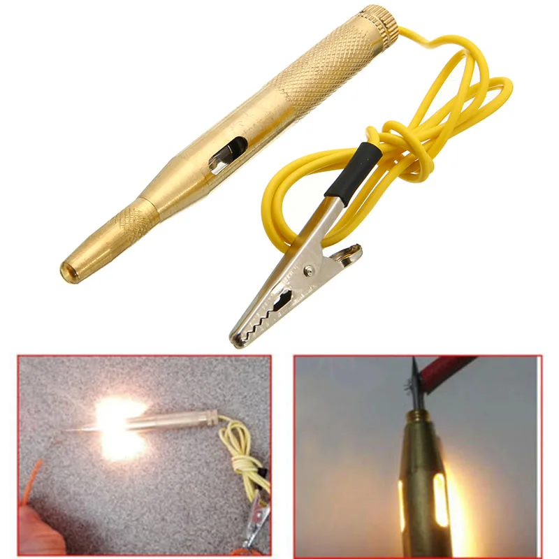 

Mayitr Practical DC 6-12V Copper Car Auto Voltage Circuit Electrical Tester Test Pen Pencil with Probe Car Diagnostic Tools
