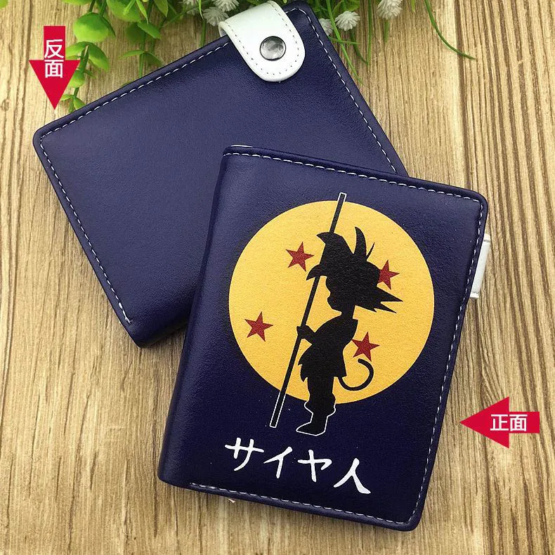 

Dragon Ball Anime Synthetic Leather Wallet Son Goku Short Purse Kakarotto Cartoon Money Bag