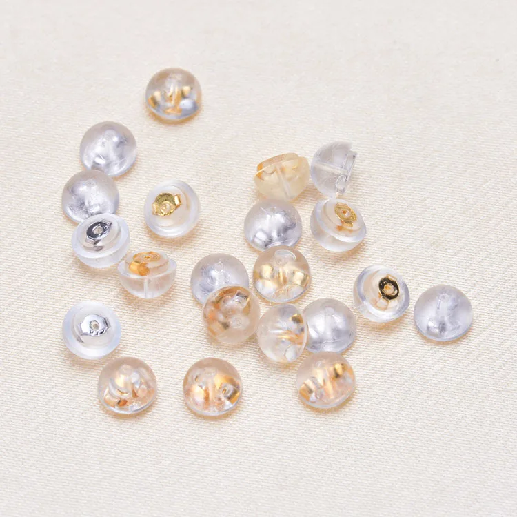 

925 Silver Earrings Back Stoopers, Silicon Sterling Silver Parts Accessories, 10 pairs per lot