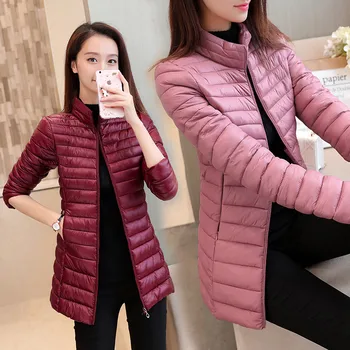 

Winter Warm Down Jacket Women Female Slim Cotton Parkas 2020 Spring Autumn New Casual Long Sleeve Zipper Pocket Coat XA17