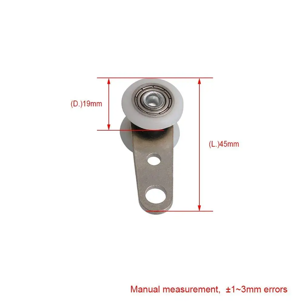 10 шт. 45x19 мм металлический подшипник шкив блок с двумя пластиковыми колесами для шкафа Шкаф окна шкаф раздвижные двери