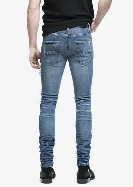Рваные джинсы для мужчин Весенние новые модные обтягивающие брюки для мужчин фирменный дизайн Hi street Модные джинсы узкие брюки для мужчин