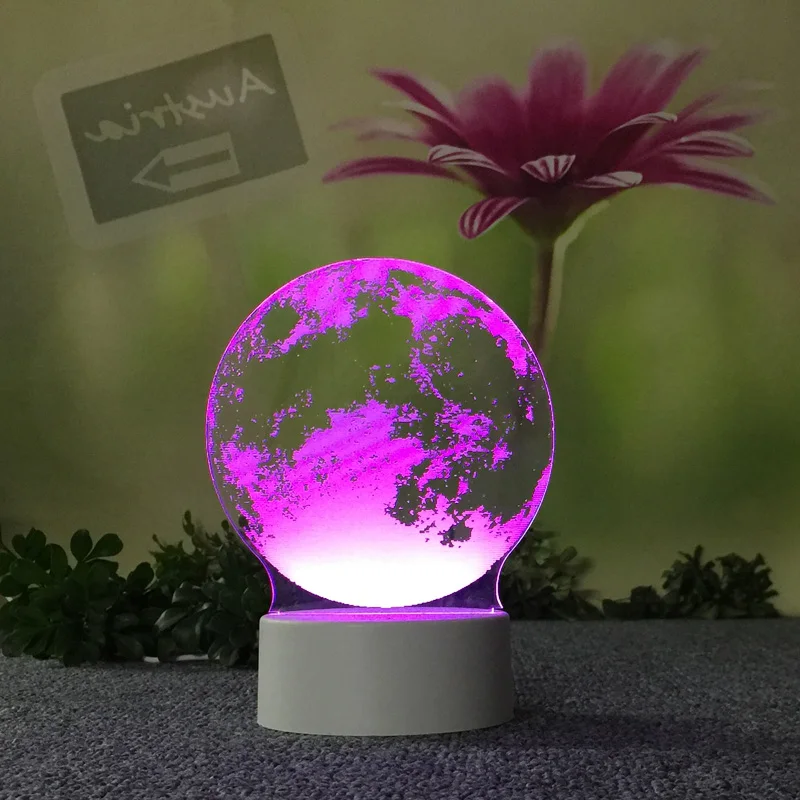 

USB White base Lovely 7 color change 3D Table Lamps Christmas decorations gift for baby room lights wholesale Desk Lamp