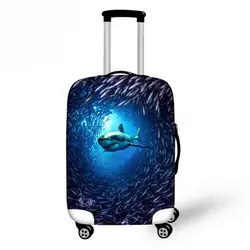 Noisydesigns 3D Ocean Животные печатных путешествия Чемодан крышка применить к 18-28 дюймов случаях багажник 3D Акула рыба узор чемодан охватывает