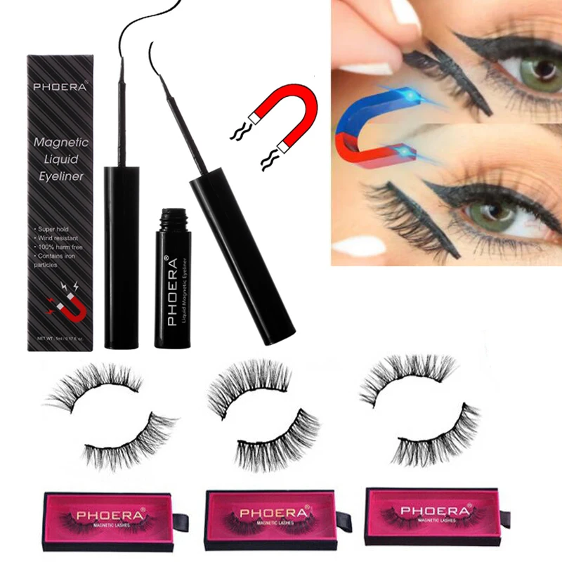 

2019 New Hot Magnetic Eyeliner and Eyelashes Set Gel Fast Drying Waterproof Long Lasting Eyeliner Eye pencil   