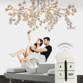 

The high quality European round living room crystal lamps American style creative restaurant lamps modern minimalist led ceiling lamp bedroom