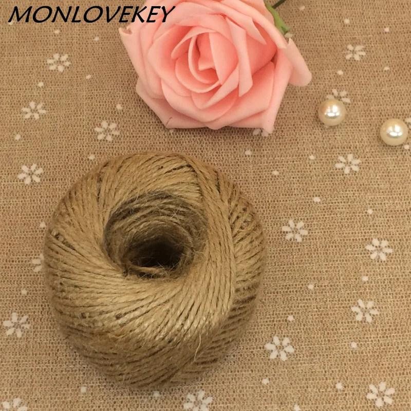 

100yards Natural Jute Burlap Ribbon Trim Twine String rustic wedding decor vintage wedding decoration Scrapbooking