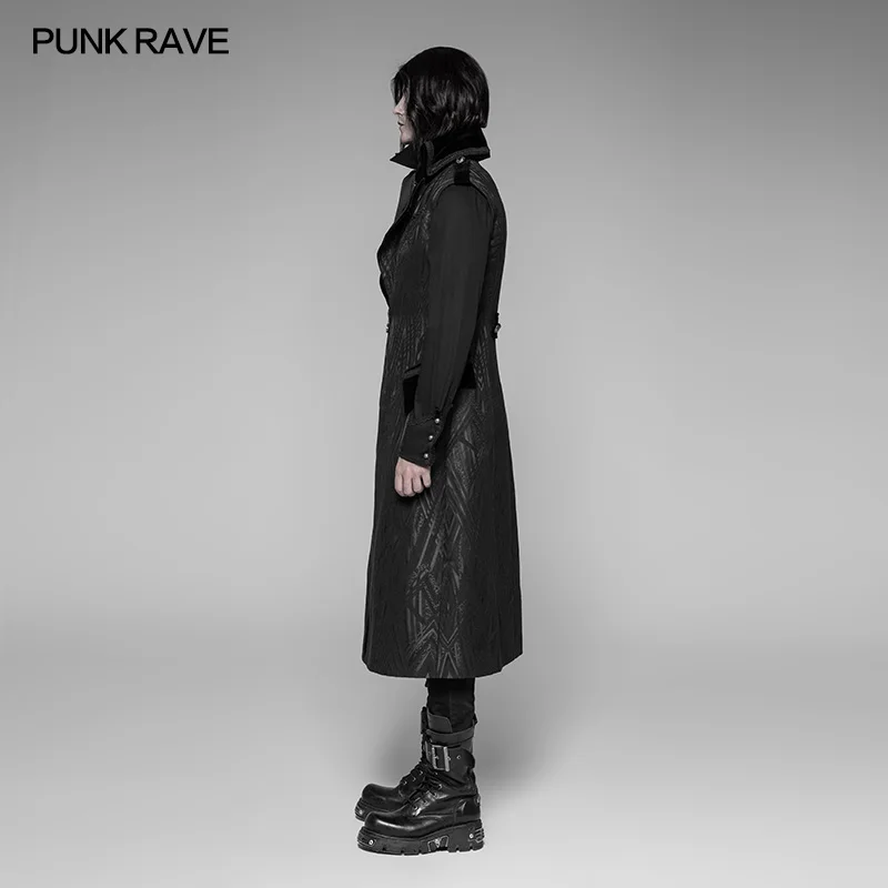 PUNK RAVE Men's Punk Jackets Vintage Classic Palace Sleeveless Vest Jacket Coat Pattern Stage Performance Cosplay Costume