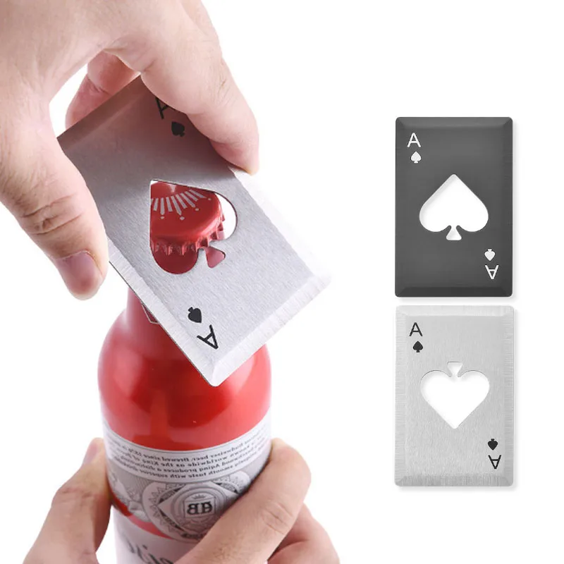 Черный/серебристый EDC Poker карта-открывашка лопатки открывалка для пивных бутылок